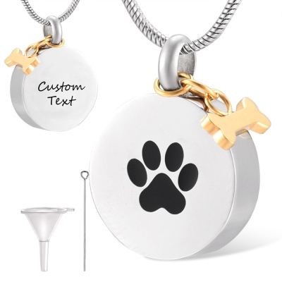 Collier commémoratif personnalisé pour urne pour animaux de compagnie, bijoux de crémation personnalisés pour cendres de chien/chat, collier de cendres avec kit d'entonnoir et sac gratuits, cadeau pour propriétaire/amant d'animal de compagnie