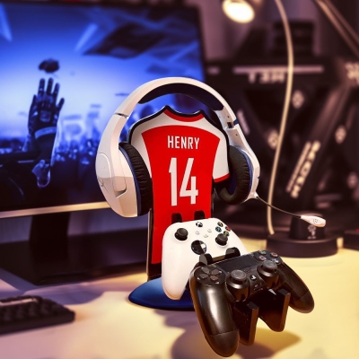 Support personnalisé pour casque et contrôleur en forme de maillot, support de casque en acrylique personnalisé, accessoires de jeu, cadeau pour les joueurs/amateur de sport/papa/petit ami