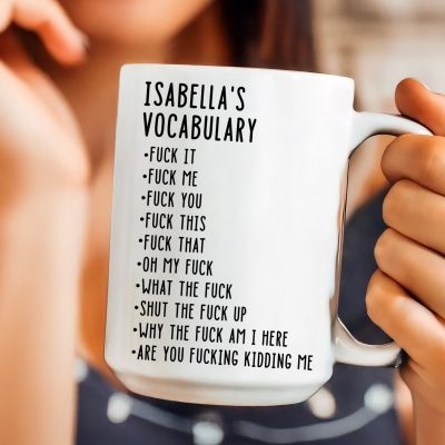 Personalized Fxxk It Funny Mug with Name, 11oz/15oz Two Tone Ceramic Coffee Tea Mug, Birthday/Christmas Gift for Coworkers/Family/Friends