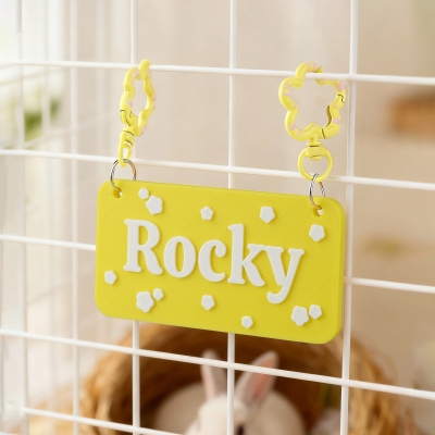 Personalized 3D Printed Pet Nameplate, Small Pet Cage Name Tag for Guinea Pigs/Rabbits/Hamsters/Chinchillas & More , Gift for Pet Lovers/Owners