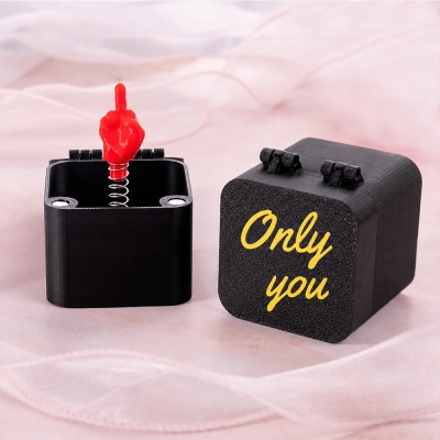 Personalized Funny Middle Finger in Box, 3D Printed Mischief Pop-Up Surprise Prop, Party Funny Gift, Prank Gift, Valentine's Day Gift for Him/Her