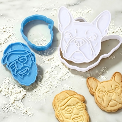 Custom Photo 3D Printed Food Grade Cookie Cutter Stamp, Multicolor Cookie Mould, Birthday/Wedding/Christmas Gift for Baking Lovers/Couple/Pet Owners