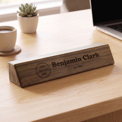 Personalized Engraved Desk Name Plate, Wooden Desk Name Wedge, Desk Decorative Plate, Graduation/Corporate/Office Gifts for Coworker/Colleagues