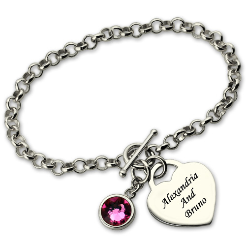 Personalized Inspirational Charm Bracelet with Birthstone