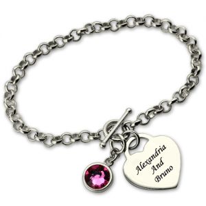 Personalized Inspirational Charm Bracelet with Birthstone