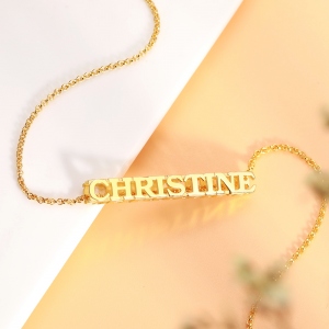 Personalized Cubic Bar Name Necklace