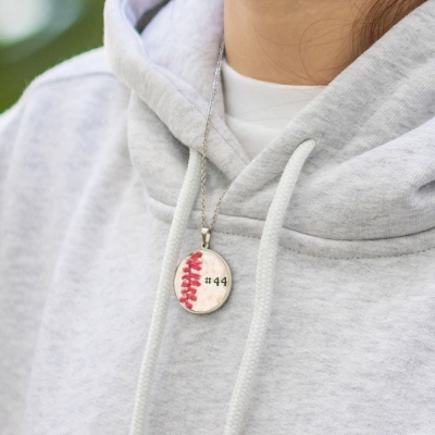 Collier/boucles d'oreilles en cuir de baseball personnalisé Bijoux de sport