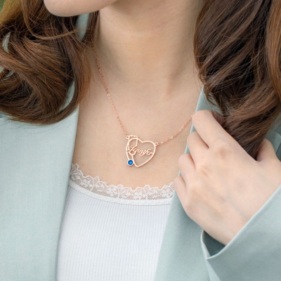 Personalized Heart Stethoscope Name Necklace