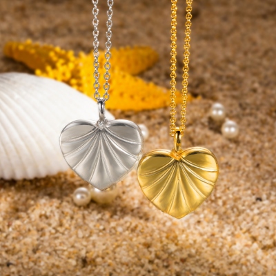 Personalized Heart Shaped Pearl Shell Necklace
