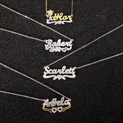 Personalized Name Necklace with Lace
