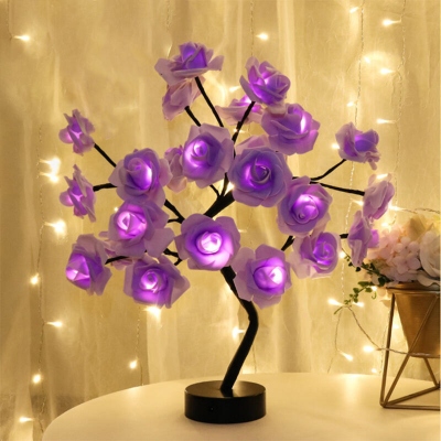 Romantic Rose Tree LED Lamp, Artificial Flower Night Light with Base, Home Decor, Valentine's Day/Birthday/Anniversary Gift for Wife/Girlfriend/Her
