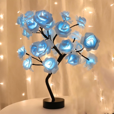 Romantic Rose Tree LED Lamp, Artificial Flower Night Light with Base, Home Decor, Valentine's Day/Birthday/Anniversary Gift for Wife/Girlfriend/Her