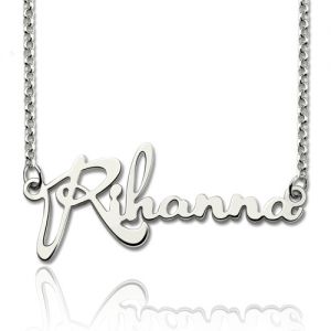 Custom Celebrity Signature Necklace Sterling Silver