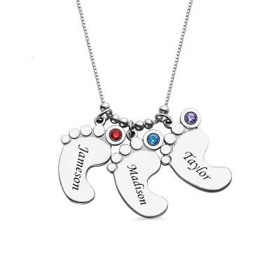 Custom Baby Feet Mother's Necklace
