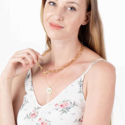 Personalized Screw Clasp Paperclip Chain Necklace