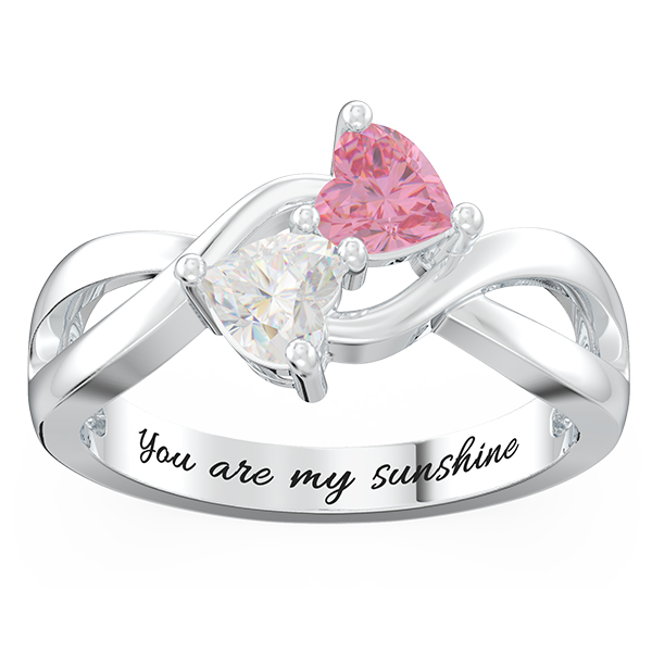 Heart-shaped Gemstones Infinity Ring