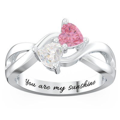 Heart-shaped Gemstones Infinity Ring