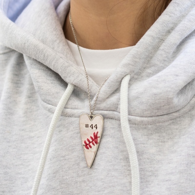 Collier/boucles d'oreilles en cuir de baseball personnalisé Bijoux de sport