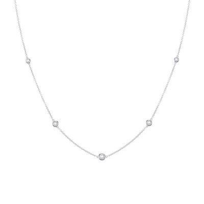 Collier minimaliste avec zircons, collier en argent, anniversaire/anniversaire/cadeau de la Saint-Valentin pour copines/épouse/mère/grand-mère