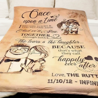Coperta da coppia in flanella personalizzata con testo, anniversario/matrimonio/San Valentino/regalo di Natale per moglie/marito/partner, regalo per lui/lei