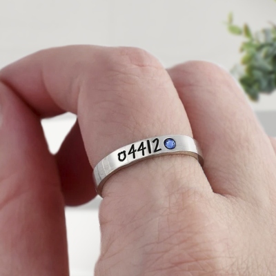Anneau d'empilage de pompier/policier personnalisé avec numéro d'insigne, bijoux de service d'incendie, cadeau d'anneau empilable, cadeau pour épouse de pompier