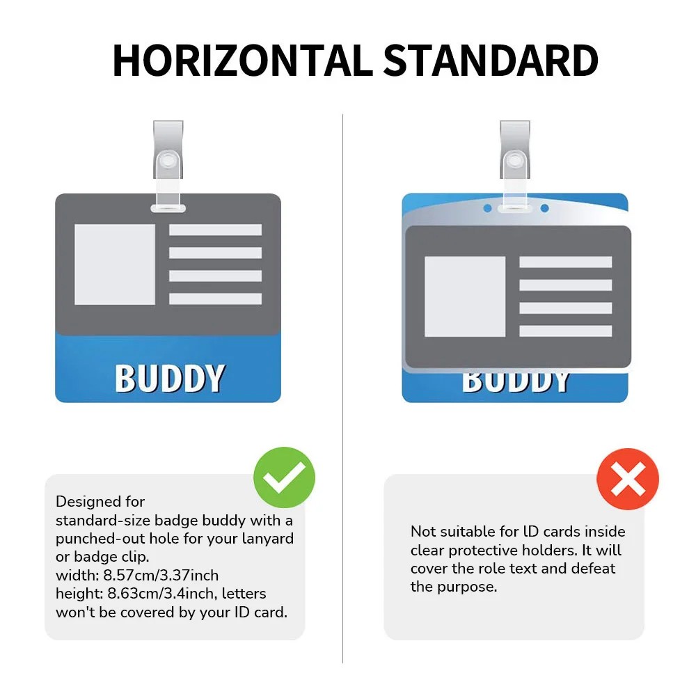 Custom Photo Badge Buddy with Badge Reel, Identifier Badge Card Holder for Nurse Coworkers Nursing Students (Horizontal&Vertical Provided)