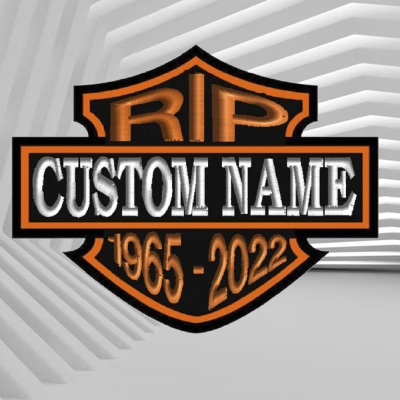 3.5"-6" Custom Embroidered Memorial Shield, IN MEMORY Biker Patches for Denim and Leather Jackets and Vests