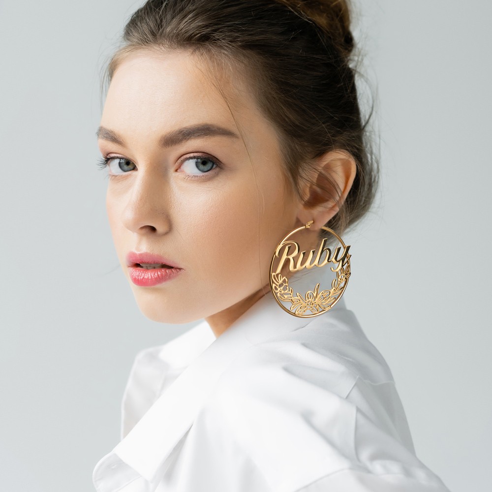birth flower earrings