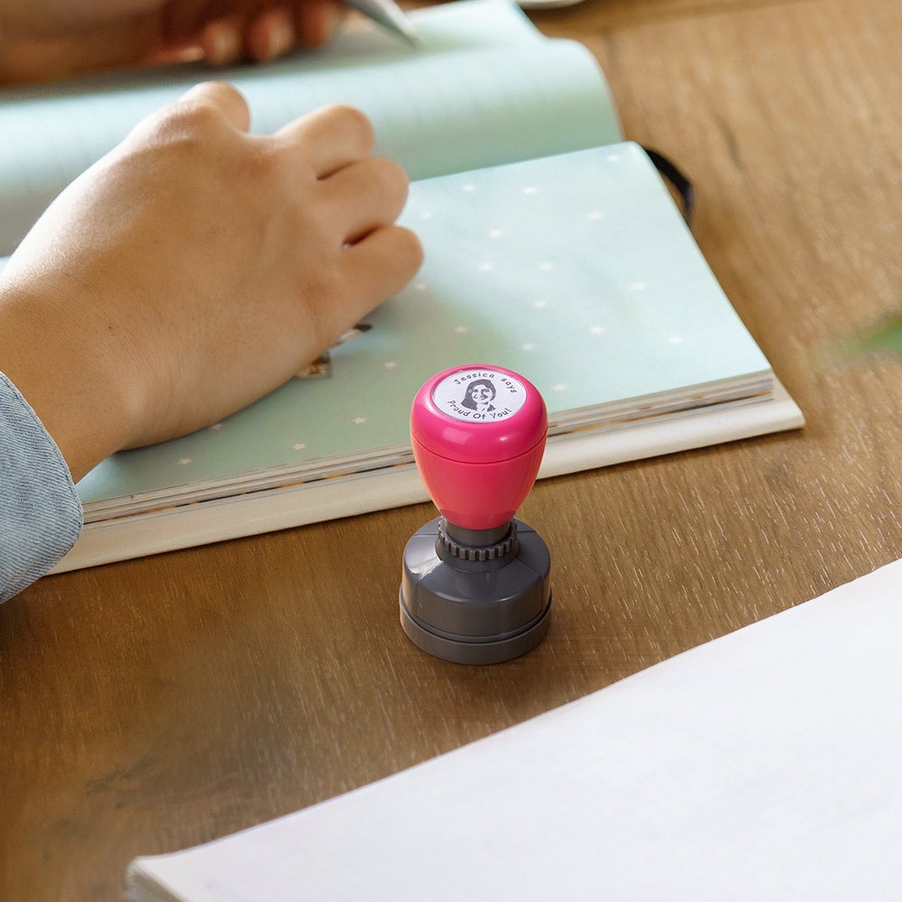 Custom Face Portrait Self-Inking Teacher Stamps for Classroom, Logo Stamps for Homework Grading, Back To School Thank You Gift for Teacher
