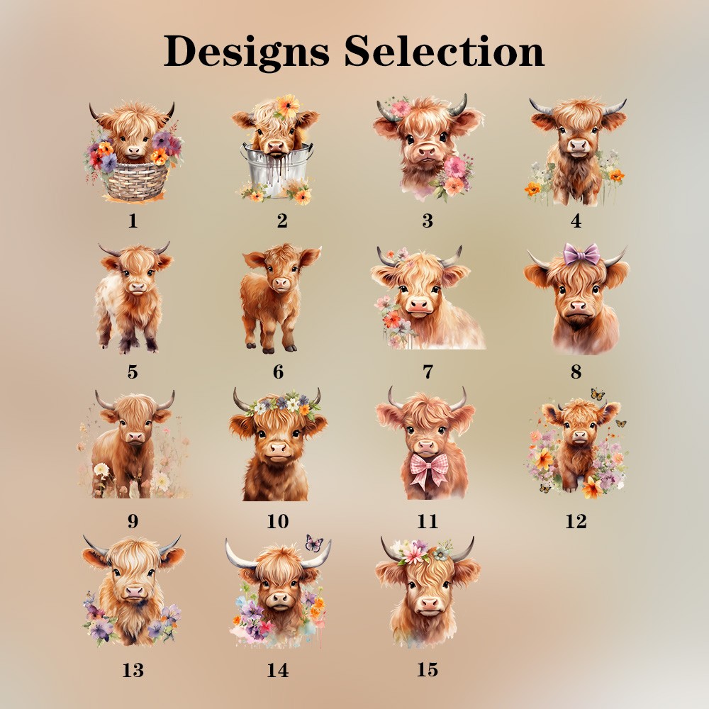 Coffret de maquillage floral Highland Cow