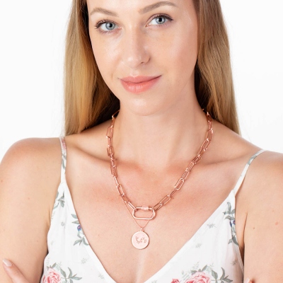 Personalized Screw Clasp Paperclip Chain Necklace