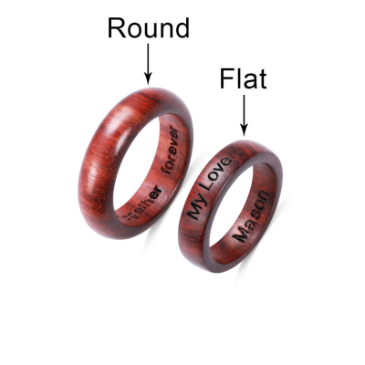 Engraved Pterocarpus Ring