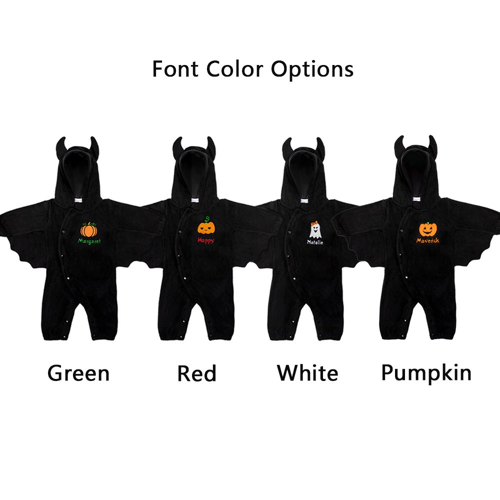 Individuell bestickter Halloween-Kürbis-Overall für Kleinkinder