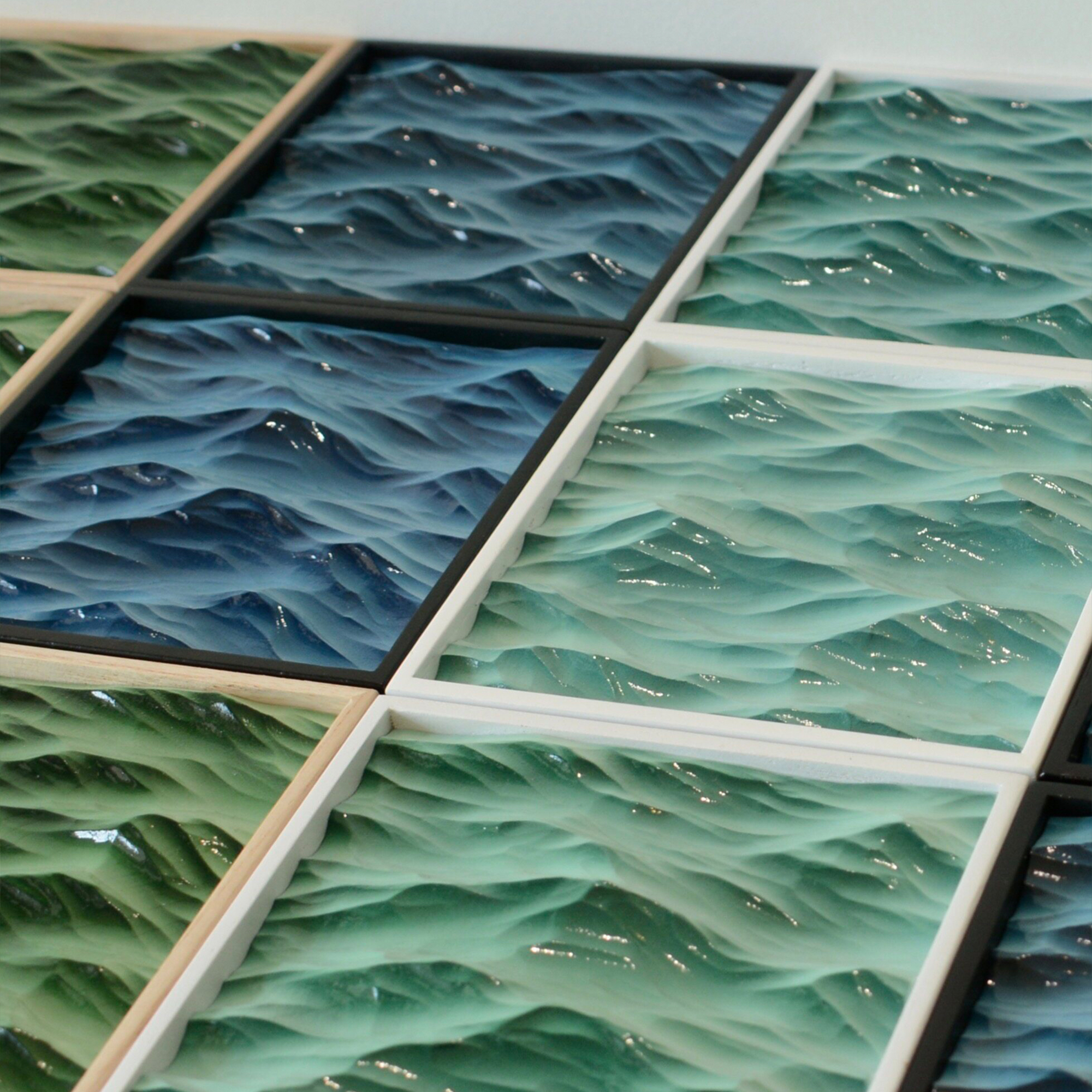 Tableau Vagues Océan Personnalisable, La Mer au Creux de la Main, Art de vagues sculptées à la main