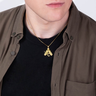 Custom Hockey Necklace Ice Hockey Sticks Name Jewelry
