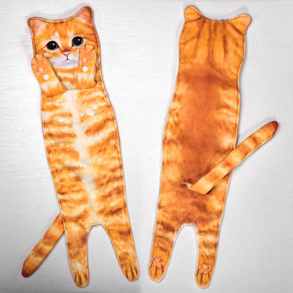 Cat Hand Towels Cute Decorative Cat Decor Hanging Washcloths, Funny Hand Towels for Bathroom/Kitchen Face Towels, Housewarming Gift for Cat Lovers