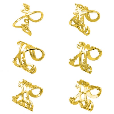 Personalized Infinity Name Ring in Gold