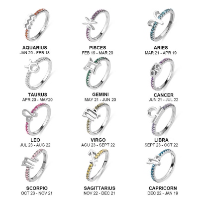 Personalized Constellation Ring with Birthstone