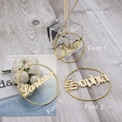 Personalized Name Hoop Earrings