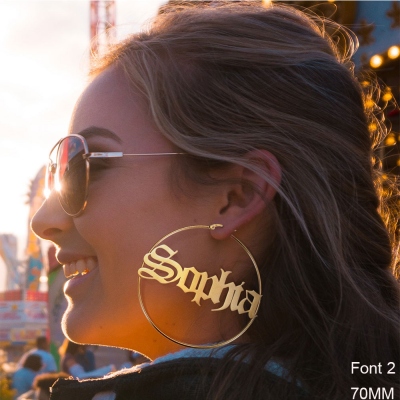 Personalized Name Hoop Earrings