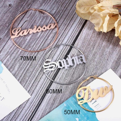 Personalized Name Hoop Earrings
