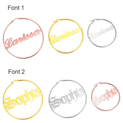 Personalized Name Hoop Earrings
