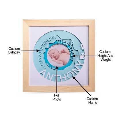Annonce de naissance de nouveau-né personnalisée Photo renommée pour cadeau nouveau-né