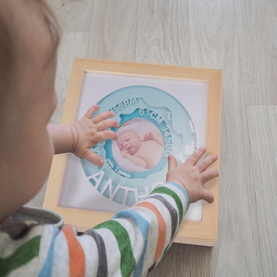 Annonce de naissance de nouveau-né personnalisée Photo renommée pour cadeau nouveau-né