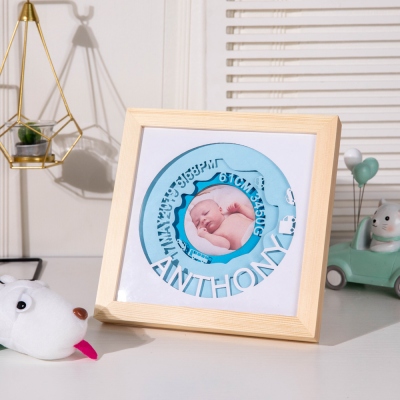 Annonce de naissance de nouveau-né personnalisée Photo renommée pour cadeau nouveau-né