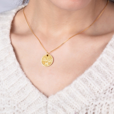 Personalized Carved Heart Tree Necklace