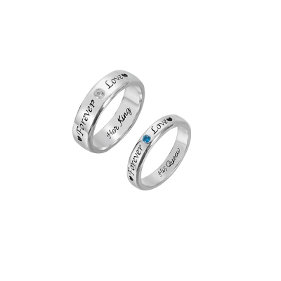 Personalized Birthstone Ring for Couple