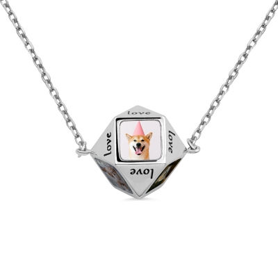 Personalized Polygonal Photo Necklace