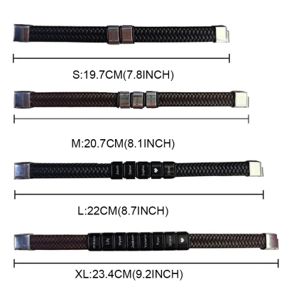 Personalisiertes Perlenweblederarmband für Mann