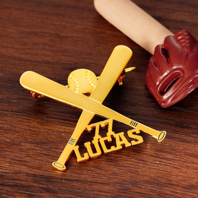 Personalisierte Baseball-Brosche für Baseball-Enthusiasten